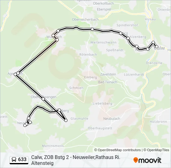 633 Bus Line Map