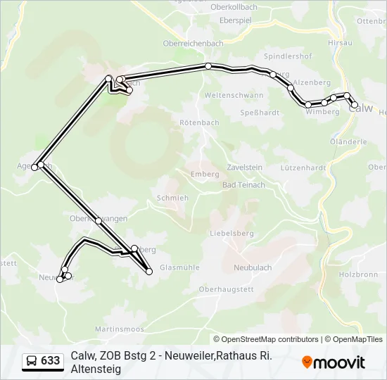 633 Bus Line Map