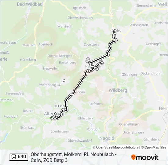 640 Bus Line Map