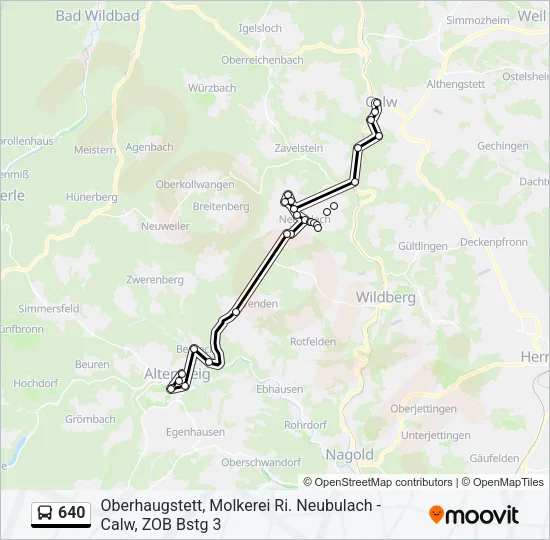 640 Bus Line Map