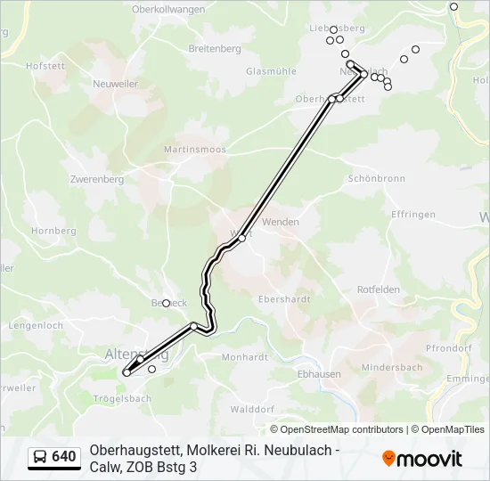 640 Bus Line Map