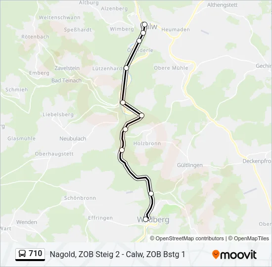 710 Bus Line Map