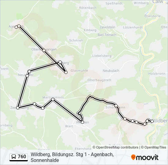 760 Bus Line Map