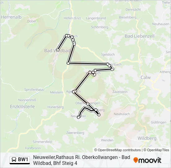 BW1 Bus Line Map