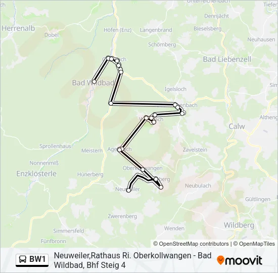 BW1 Bus Line Map