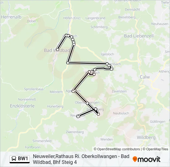 BW1 Bus Line Map