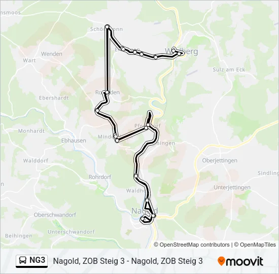 NG3 Bus Line Map