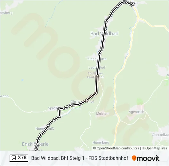 X78 Bus Line Map