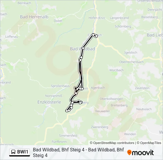 BWI1 Bus Line Map