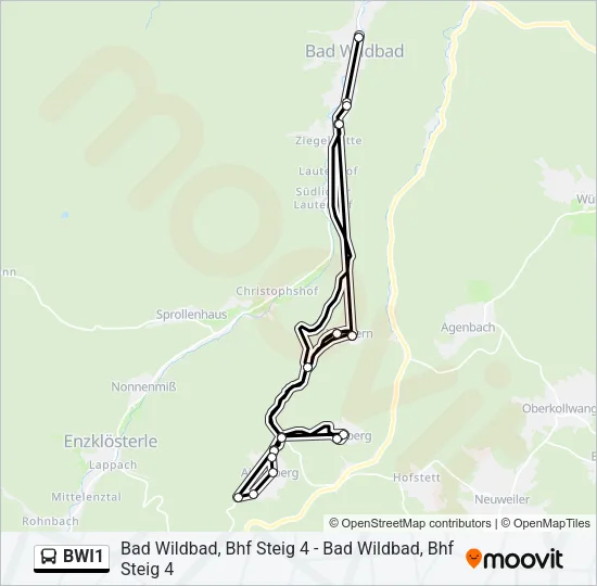 BWI1 Bus Line Map