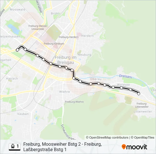 1 Light Rail Line Map
