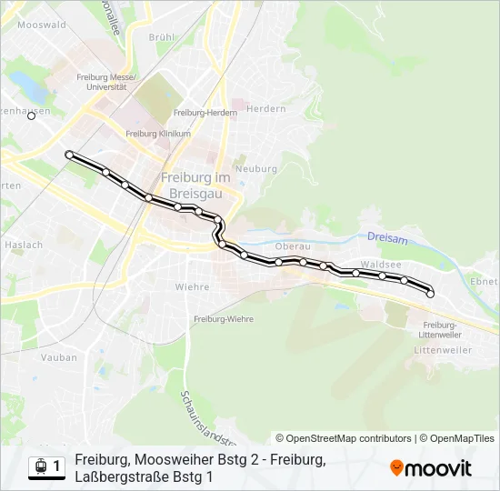 1 Light Rail Line Map