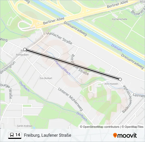 14 Bus Line Map
