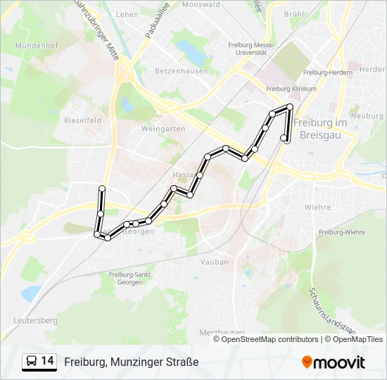 14 Bus Line Map