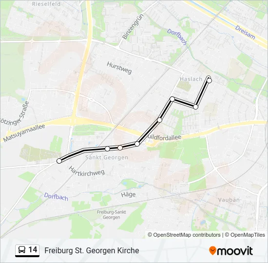 14 Bus Line Map