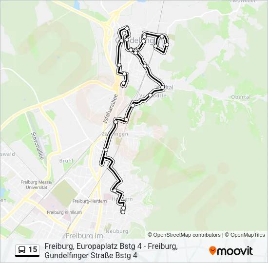 15 Bus Line Map