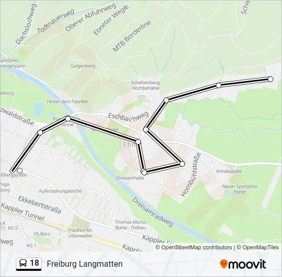 18 Bus Line Map
