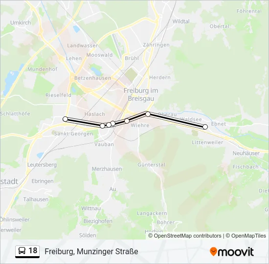 18 Bus Line Map