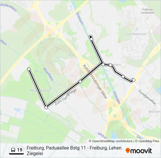 19 Bus Line Map