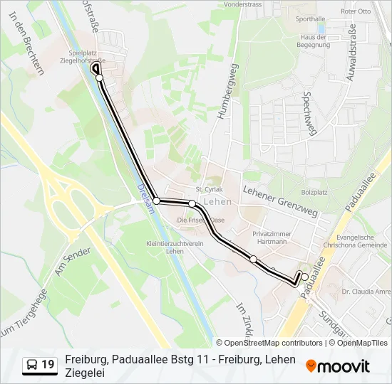 19 Bus Line Map
