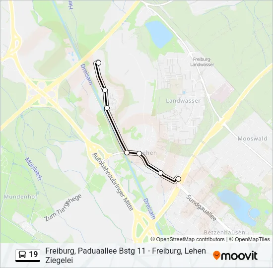 19 Bus Line Map