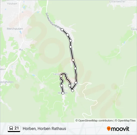 21 Bus Line Map