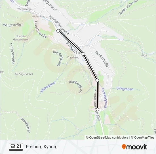 21 Bus Line Map