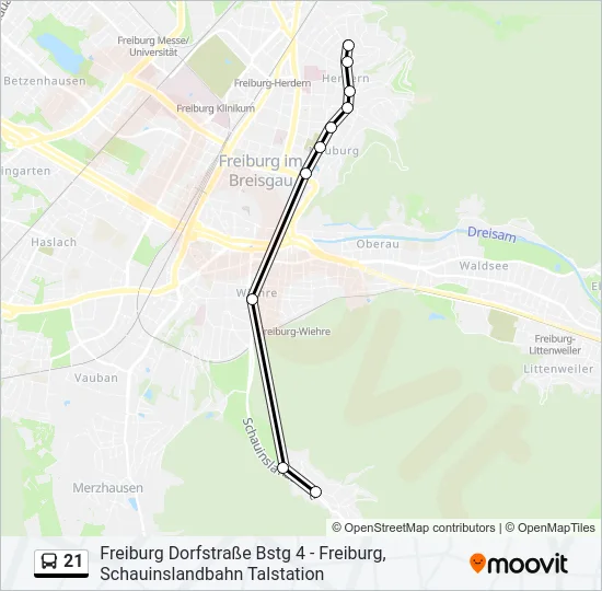 21 Bus Line Map