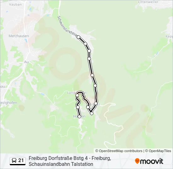 21 Bus Line Map