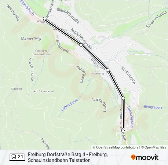 21 Bus Line Map