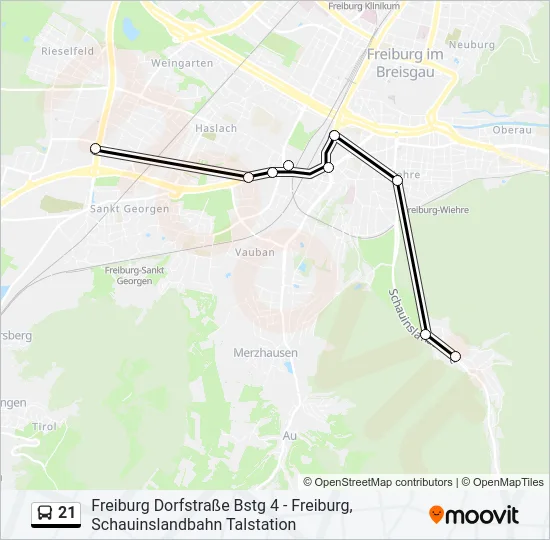 21 Bus Line Map