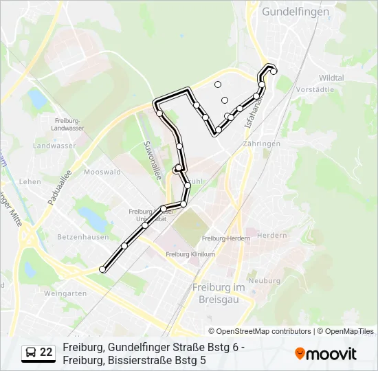 22 Bus Line Map