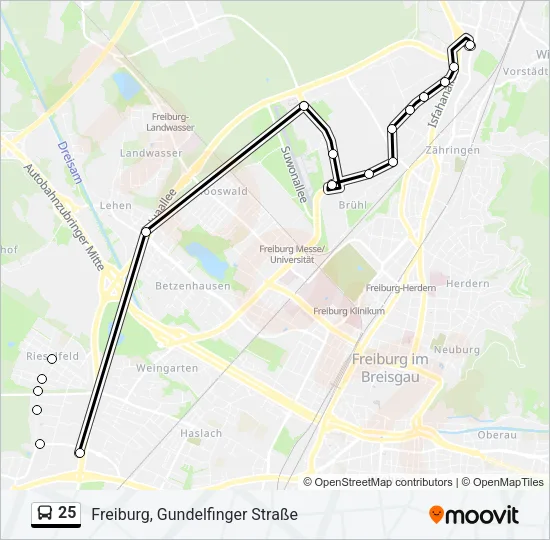 25 Bus Line Map