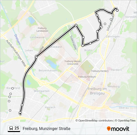 25 Bus Line Map