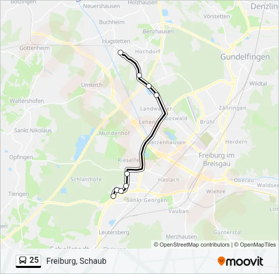 25 Bus Line Map