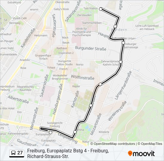 Автобус 27: карта маршрута