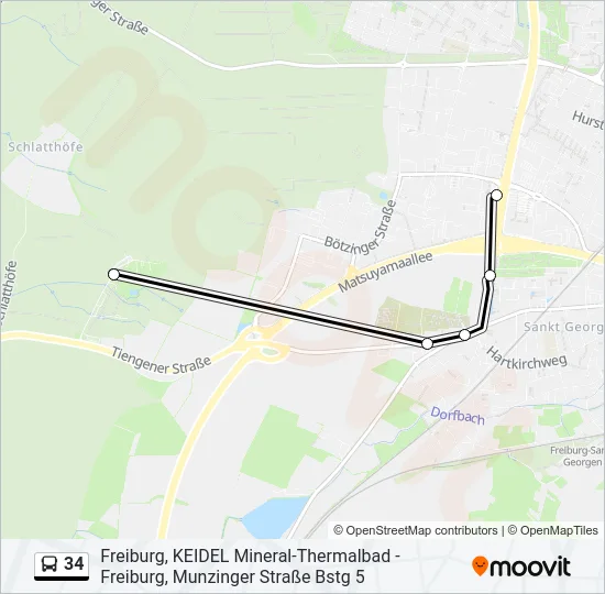 34 Bus Line Map
