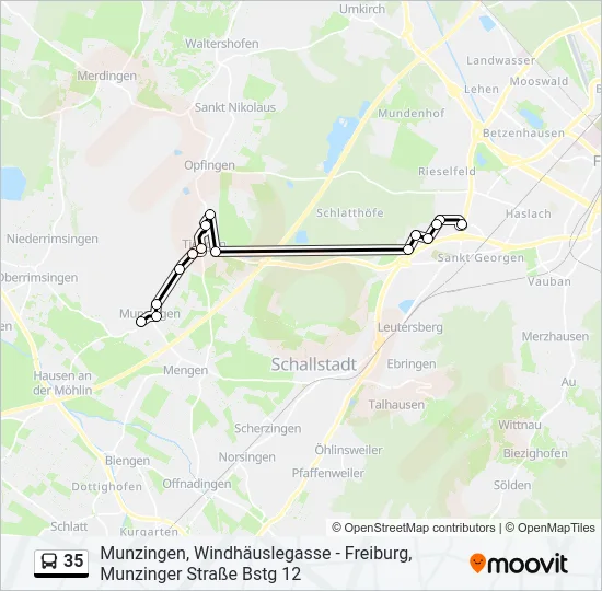 35 Bus Line Map