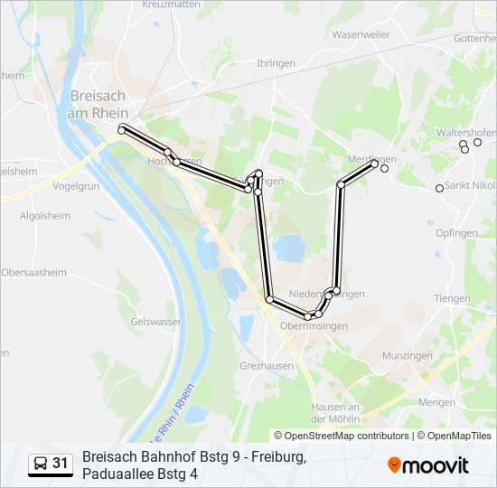 Автобус 31: карта маршрута