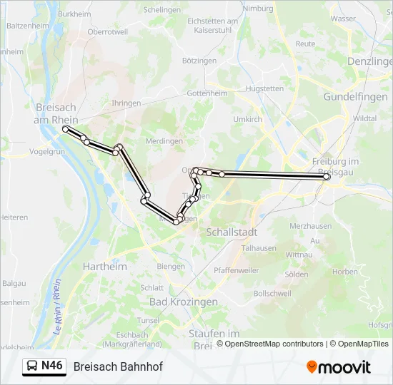 N46 Bus Line Map