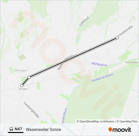 N47 Bus Line Map