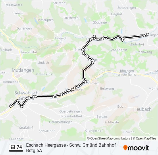 74 bus Line Map