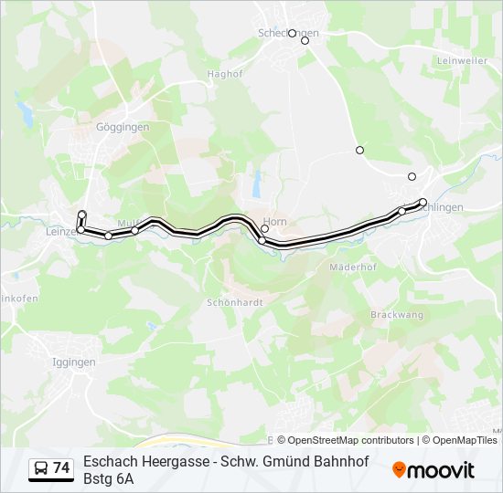 74 bus Line Map