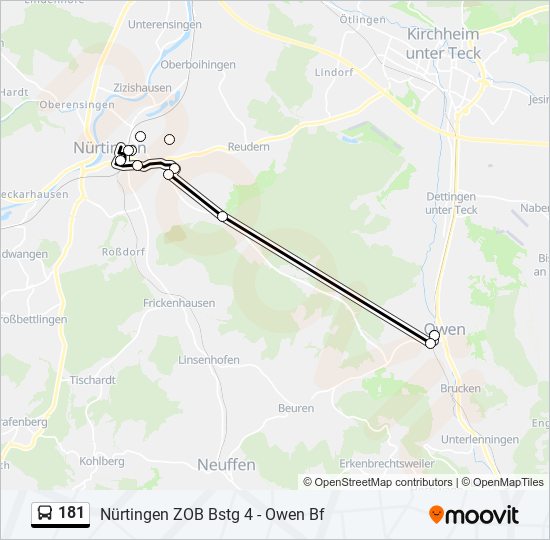 181 bus Line Map