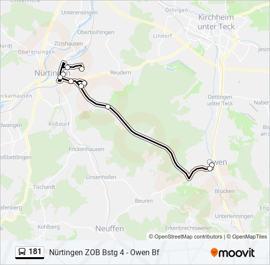 181 bus Line Map