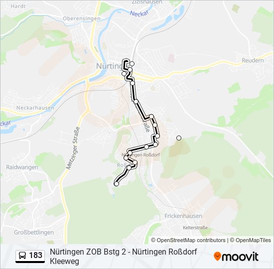 183 bus Line Map