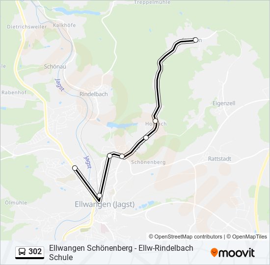 302 bus Line Map