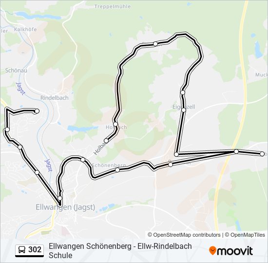 302 bus Line Map