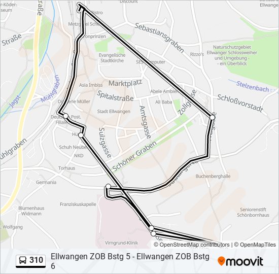 Buslinie 310 Karte