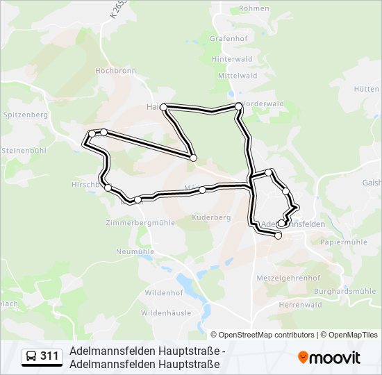 311 bus Line Map